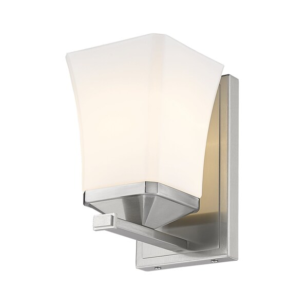 Darcy 1 Light Wall Sconce, Brushed Nickel & Etched Opal